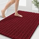 Smiry Bathroom Rugs 40X32, Extra Soft Rubber Backing Chenille Bath Mats