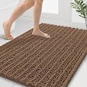 Smiry Bathroom Rugs 40X32, Extra Soft Rubber Backing Chenille Bath Mats