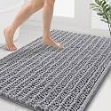 Smiry Bathroom Rugs 40X32, Extra Soft Rubber Backing Chenille Bath Mats