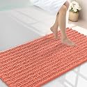 Smiry Bathroom Rugs 44X24, Extra Soft Rubber Backing Chenille Bath Mats