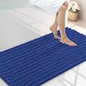 Smiry Bathroom Rugs 44X24, Extra Soft Rubber Backing Chenille Bath Mats