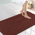 Smiry Bathroom Rugs 44X24, Extra Soft Rubber Backing Chenille Bath Mats