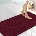 Smiry Bathroom Rugs 44X24, Extra Soft Rubber Backing Chenille Bath Mats