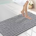 Smiry Bathroom Rugs 44X24, Extra Soft Rubber Backing Chenille Bath Mats