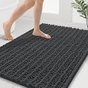 Smiry Bathroom Rugs 44X32, Extra Soft Rubber Backing Chenille Bath Mats