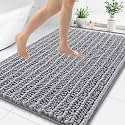 Smiry Bathroom Rugs 44X32, Extra Soft Rubber Backing Chenille Bath Mats