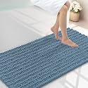 Smiry Bathroom Rugs 45X27, Extra Soft Rubber Backing Chenille Bath Mats