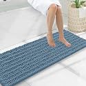 Smiry Bathroom Rugs 47X17, Extra Soft Rubber Backing Chenille Bath Mats