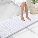 Smiry Bathroom Rugs 47X17, Extra Soft Rubber Backing Chenille Bath Mats