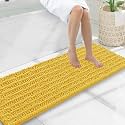 Smiry Bathroom Rugs 47X17, Extra Soft Rubber Backing Chenille Bath Mats