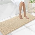 Smiry Bathroom Rugs 47X17, Luxury Chenille Extra Soft Absorbent Bath Mat