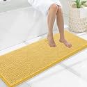 Smiry Bathroom Rugs 47X17, Luxury Chenille Extra Soft Absorbent Bath Mat