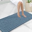 Smiry Bathroom Rugs 47X20, Extra Soft Rubber Backing Chenille Bath Mats