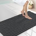 Smiry Bathroom Rugs 47X24, Extra Soft Rubber Backing Chenille Bath Mats