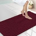 Smiry Bathroom Rugs 47X24, Extra Soft Rubber Backing Chenille Bath Mats