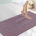 Smiry Bathroom Rugs 47X24, Extra Soft Rubber Backing Chenille Bath Mats