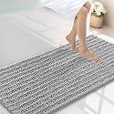 Smiry Bathroom Rugs 47X24, Extra Soft Rubber Backing Chenille Bath Mats