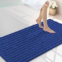 Smiry Bathroom Rugs 47X24, Extra Soft Rubber Backing Chenille Bath Mats