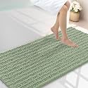 Smiry Bathroom Rugs 47X24, Extra Soft Rubber Backing Chenille Bath Mats