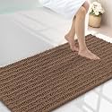 Smiry Bathroom Rugs 47X24, Extra Soft Rubber Backing Chenille Bath Mats