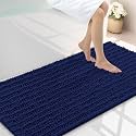Smiry Bathroom Rugs 47X24, Extra Soft Rubber Backing Chenille Bath Mats