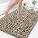 Smiry Bathroom Rugs 48X32, Extra Soft Rubber Backing Chenille Bath Mats