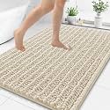 Smiry Bathroom Rugs 48X32, Extra Soft Rubber Backing Chenille Bath Mats