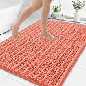 Smiry Bathroom Rugs 48X32, Extra Soft Rubber Backing Chenille Bath Mats