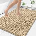 Smiry Bathroom Rugs 50X30, Extra Soft Rubber Backing Chenille Bath Mats