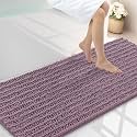 Smiry Bathroom Rugs 59X24, Extra Soft Rubber Backing Chenille Bath Mats