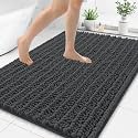 Smiry Bathroom Rugs 59X35, Extra Soft Rubber Backing Chenille Bath Mats