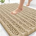 Smiry Bathroom Rugs 30X20, Extra Soft Rubber Backing Chenille Bath Mats