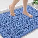 Smiry Bathroom Rugs Mat 36x24, Extra Soft Absorbent Chenille Bath Rugs, Non Slip Rubber Backing Machine Washable Quick Dry Bath Mats for Bathroom Floor, Tub, Shower, Home Accessories, Cornflower Blue