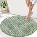 Smiry Bathroom Rugs Round 30X30, Extra Soft Rubber Backing Bath Mats