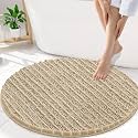 Smiry Bathroom Rugs Round 30X30, Extra Soft Rubber Backing Bath Mats