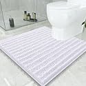Smiry Bathroom Toilet Rugs U Shaped 24x24, Chenille Bath mats for Toilet
