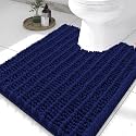 Smiry Bathroom Toilet Rugs U Shaped 24X20, Chenille Bath mats for Toilet