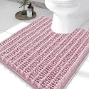 Smiry Bathroom Toilet Rugs U Shaped 24X20, Chenille Bath mats for Toilet