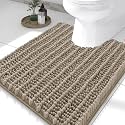 Smiry Bathroom Toilet Rugs U Shaped 24X20, Chenille Bath mats for Toilet