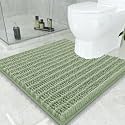 Smiry Bathroom Toilet Rugs U Shaped 24x24, Chenille Bath mats for Toilet