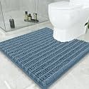 Smiry Bathroom Toilet Rugs U Shaped 24x24, Chenille Bath mats for Toilet