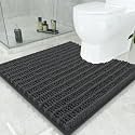 Smiry Bathroom Toilet Rugs U Shaped 24x24, Chenille Bath mats for Toilet