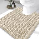 Smiry Bathroom Toilet Rugs U Shaped 24X20, Chenille Bath mats for Toilet