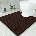 Smiry Bathroom Toilet Rugs U Shaped 24x24, Chenille Bath mats for Toilet