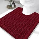 Smiry Bathroom Toilet Rugs U Shaped 24X20, Chenille Bath mats for Toilet