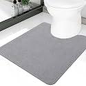 Smiry Toilet Rugs U Shaped 20x20, Non Slip Rubber Washable Bath Mat