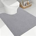 Smiry Toilet Rugs U Shaped 24x20, Non Slip Rubber Washable Bath Mat