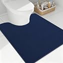 Smiry Toilet Rugs U Shaped 24x20, Non Slip Rubber Washable Bath Mat