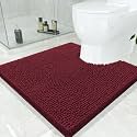 Smiry Toilet Rugs U-Shaped 24x24, Extra Soft Absorbent Contoured Bath Mat