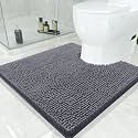 Smiry Toilet Rugs U-Shaped 24x24, Extra Soft Absorbent Contoured Bath Mat